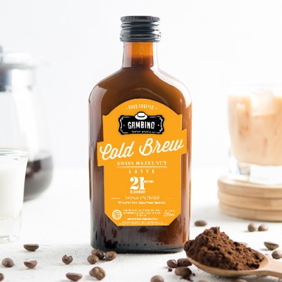 Gambino Coffee Swiss Hazelnut Cold Brew Latte